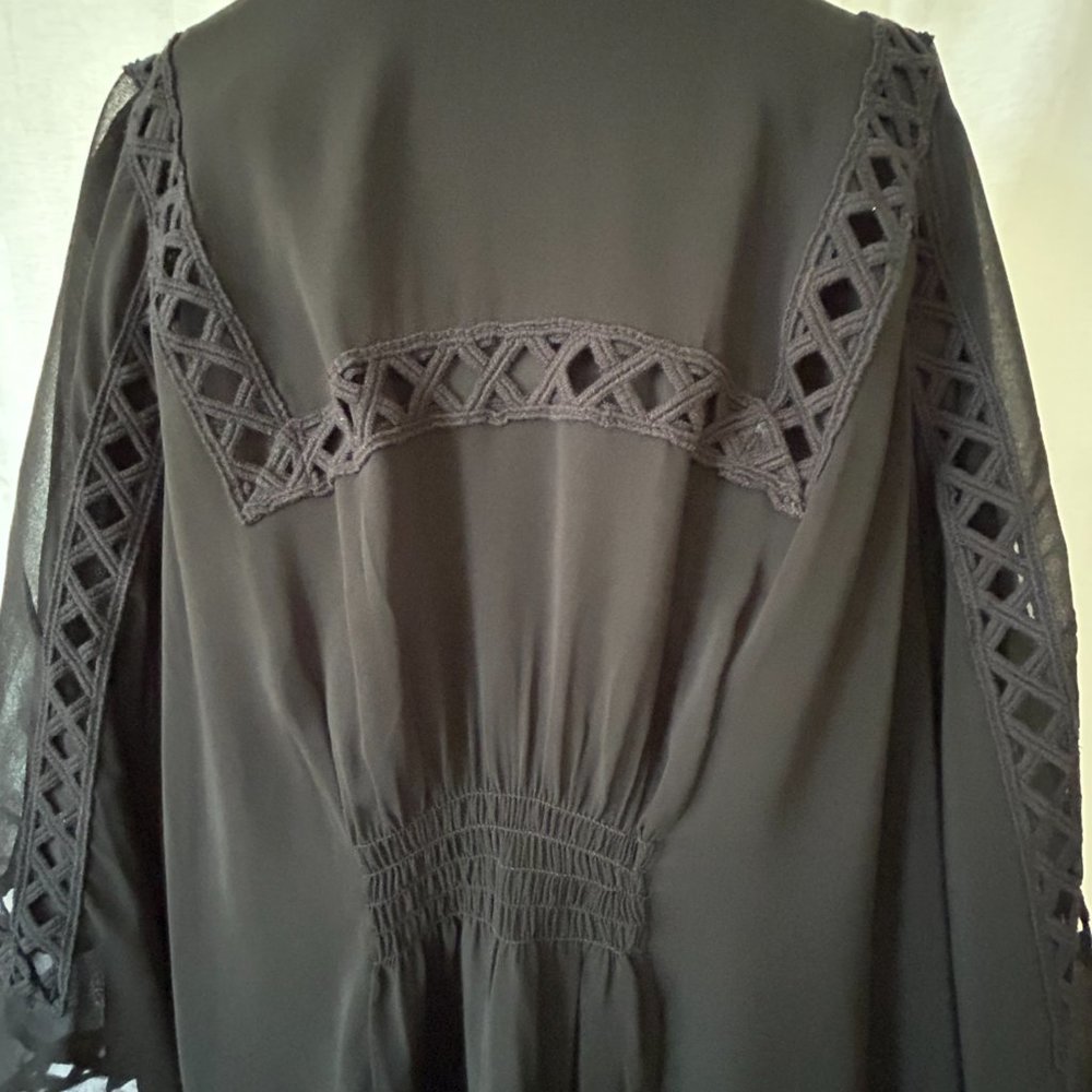 2X Sheer Black 2-Layer Jacket/Cover-Up (Scarf Not Included) - Picture 3 of 15